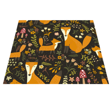 Bedroom carpet cute fox wallpaper for kids - TenStickers