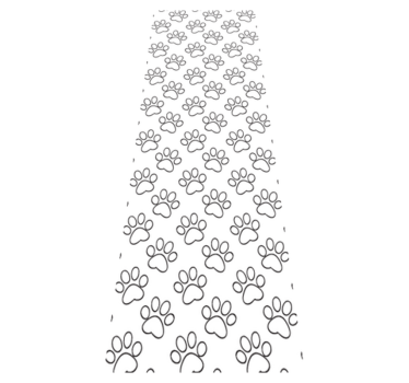 Bedroom carpet with black and white cat paw prints - TenStickers