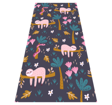 Sloth and leaves bedroom carpet - TenStickers