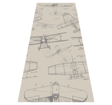 Vintage planes pattern bedroom carpet - TenStickers