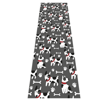 Bedroom carpet featuring a fantastic black and white dog - TenStickers