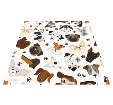 Cute mix puppy and dog pattern bedroom carpet - TenStickers