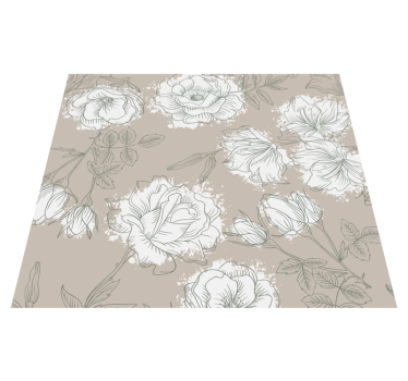 Vintage style peonies bedroom carpet - TenStickers