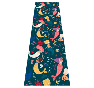 Bedroom carpet in dark blue mermaid pattern - TenStickers