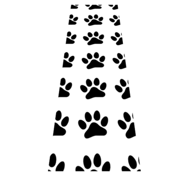 Bedroom carpet with black dog paw prints - TenStickers