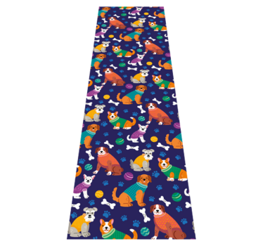 Bedroom carpet with amazing colorful dog pattern - TenStickers