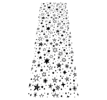 Bedroom carpet with black stars on white background - TenStickers