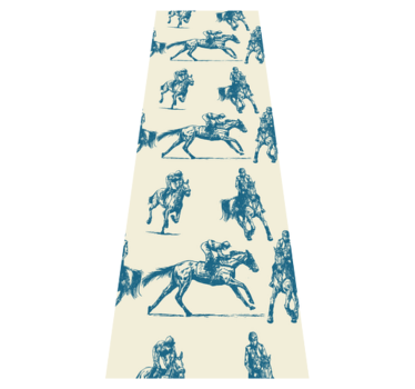 Bedroom carpet in blue and beige horse pattern - TenStickers