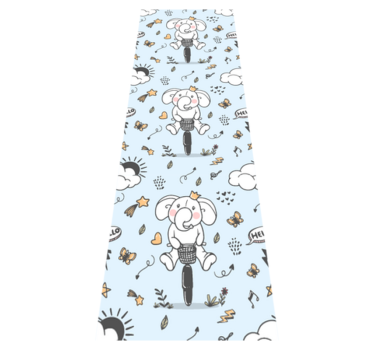 Bedroom carpet with elephant riding bicycle design - TenStickers