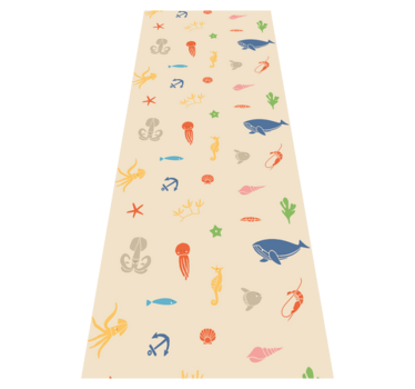 Bedroom carpet with sea animals on light beige - TenStickers