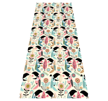 Bedroom carpet in blue nordic pastel leaves - TenStickers