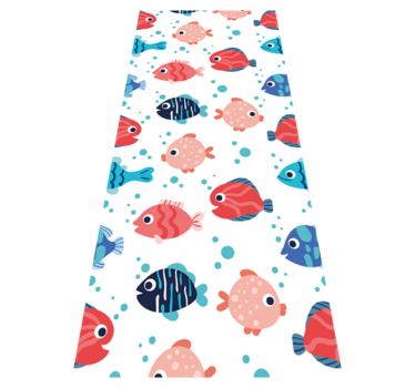 Bedroom carpet with pink and blue fish design - TenStickers