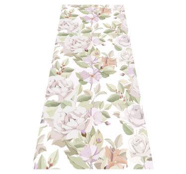 Bedroom carpet with elegant floral design - TenStickers