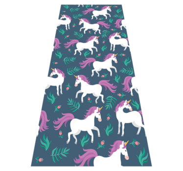 Bedroom carpet with flat blue unicorn pattern - TenStickers