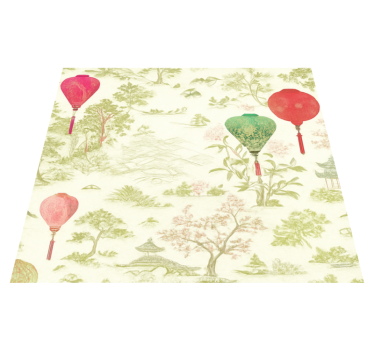 Bedroom carpet oriental chinoiserie landscape - TenStickers