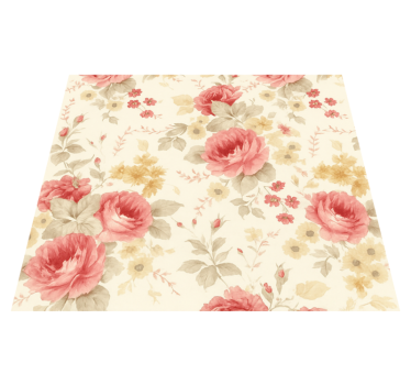 Bedroom carpet with romantic floral pattern - TenStickers