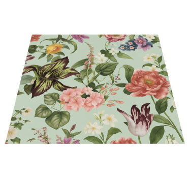Colorful spring floral bedroom carpet - TenStickers