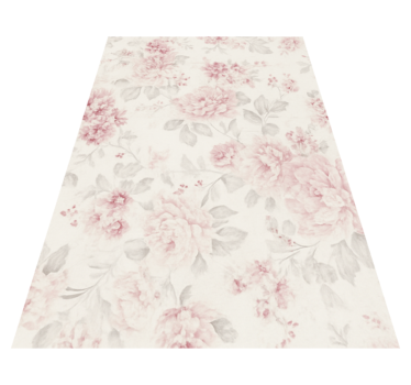 Bedroom carpet vintage pink floral pattern - TenStickers
