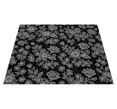 Bedroom carpet in dark floral design - TenStickers