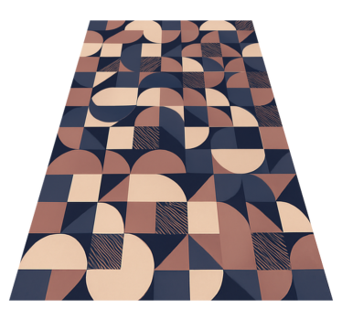 Bedroom carpet with abstract purple geometric design - TenStickers