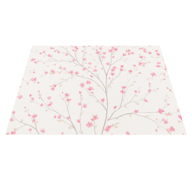 Bedroom carpet featuring small pink flower trees - TenStickers