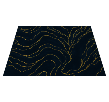Bedroom carpet in dark blue and gold marble - TenStickers