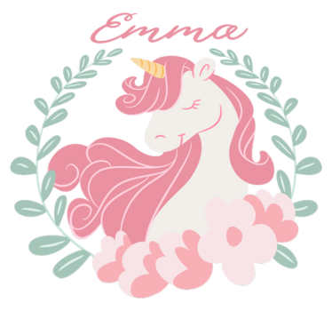 Kids carpet personalized unicorn princess - TenStickers