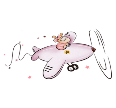 Kids carpet little mouse on an airplane - TenStickers