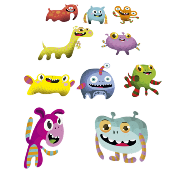 Kids carpet outer space monster collection - TenStickers