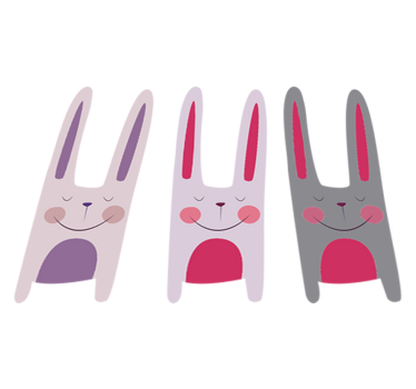 Kids carpet three happy rabbits - TenStickers
