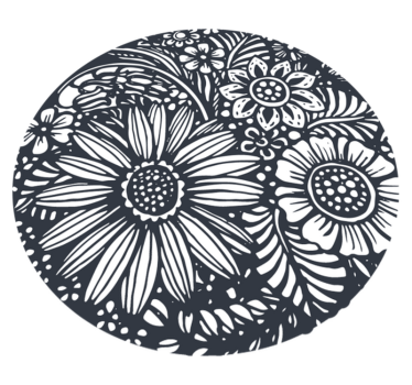 Bedroom carpet with round floral design - TenStickers