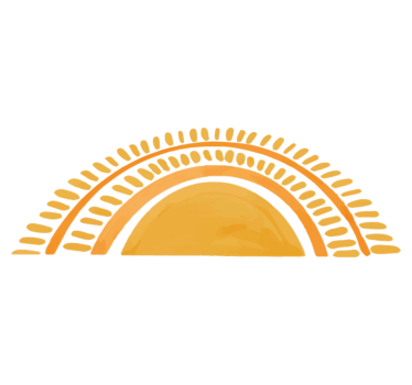 Bedroom carpet with drawn yellow sun design - TenStickers