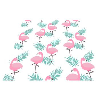 Bedroom carpet in tropical flamenco pattern - TenStickers
