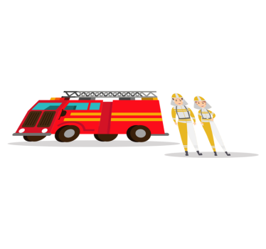 Kids carpet firefighter man and woman car - TenStickers