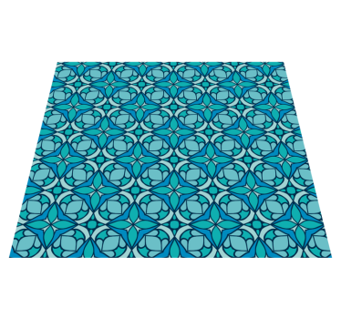 Bathroom mat in blue bathroom wallpaper design - TenStickers