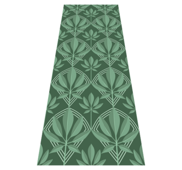 Bathroom mat in art deco small bottle green leaves - TenStickers