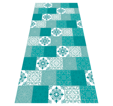 Turquoise tile bathroom mat - TenStickers