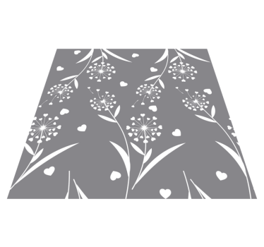 Bathroom mat with white dandelions design - TenStickers