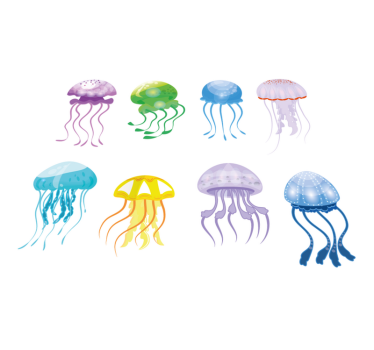 Jellyfish colours bathroom mat - TenStickers