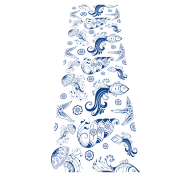 Ornamental sea life bathroom mat - TenStickers