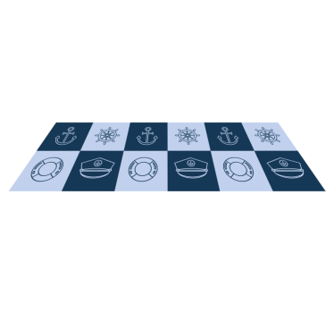 Bathroom mat with marine symbol tiles - TenStickers