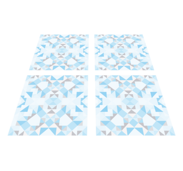 Bathroom mat vintage blue grey tiles sticker - TenStickers