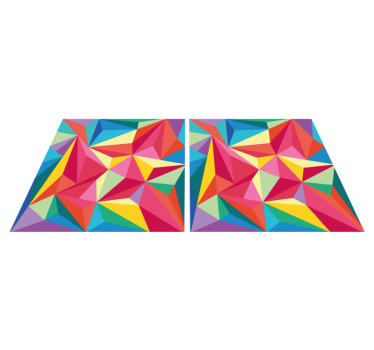 Multicolor geometric bathroom mat - TenStickers