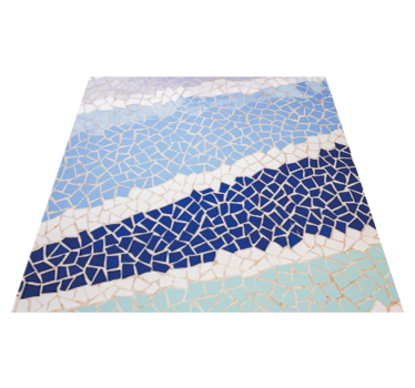 Bathroom mat in blue small irregular tiles - TenStickers