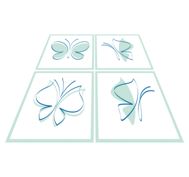 Bathroom mat with silhouetted tile butterflies - TenStickers