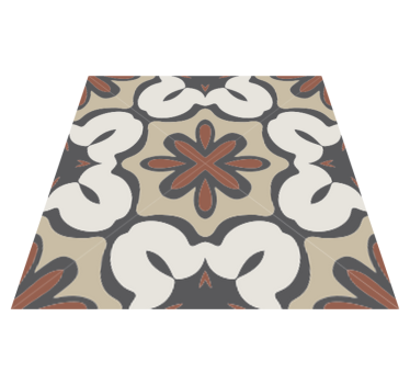 Bathroom mat in hydraulic brown gracia style - TenStickers
