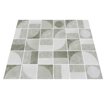Bathroom mat with abstract grey interlocking shapes - TenStickers