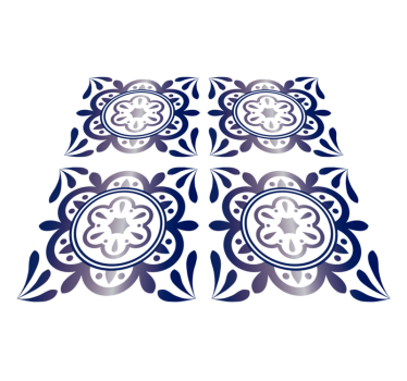Kitchen vinyl mat in antique blue spanish tile - TenStickers