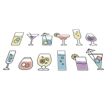 Kitchen vinyl mat cocktails decal - TenStickers