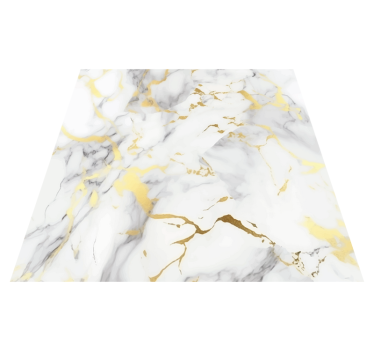 Kitchen vinyl mat white marble with gold veins - TenStickers